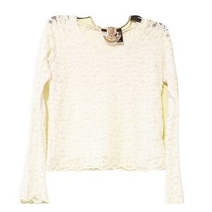 Axcess by Liz Claiborne Lace Stretch Blouse Size Medium